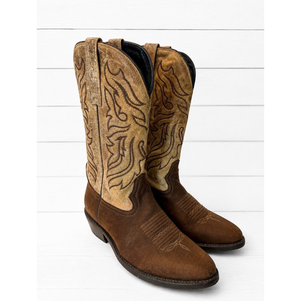 Masterson Boot Co Mens Brown Leather Western Cowboy Boots 5598 Size 8.5 D EUC